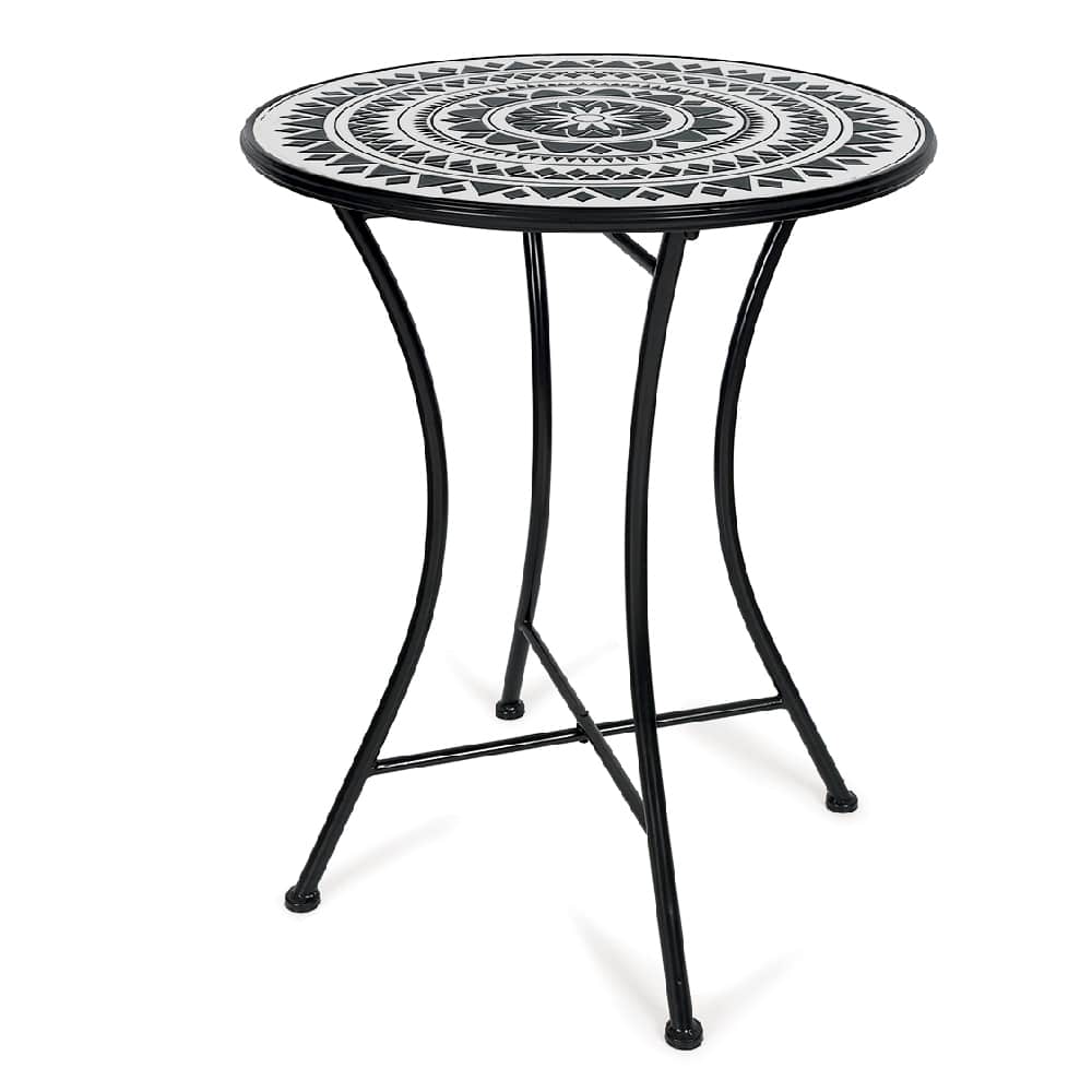 Table bistro en céramique noire et blanche 23&nbsp;5/8&nbsp;po VERTUO