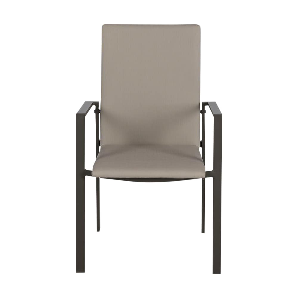 Chaise de patio en aluminium chocolat et beige VERTUO