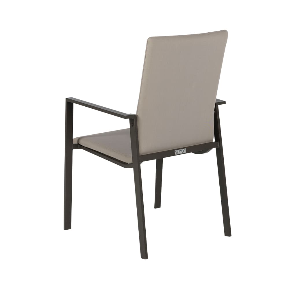 Chaise de patio en aluminium chocolat et beige VERTUO