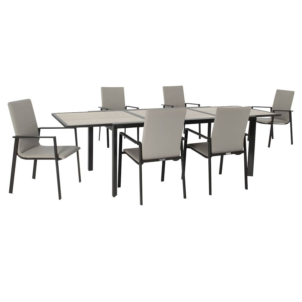 Chaise de patio en aluminium chocolat et beige VERTUO