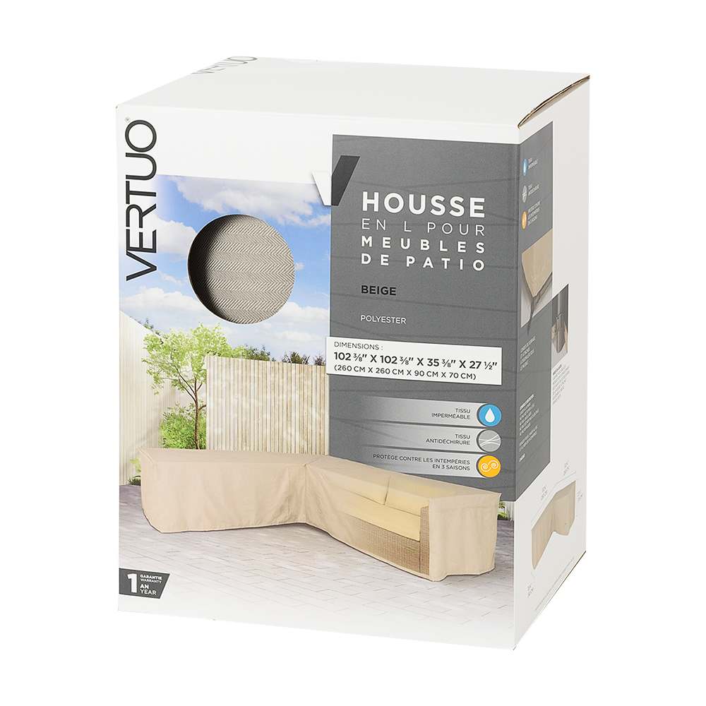 VERTUO L-Shaped Patio Furniture Cover 102&nbsp;3/8&nbsp;in&nbsp;x&nbsp;102&nbsp;3/8&nbsp;in&nbsp;x&nbsp;35&nbsp;3/8&nbsp;in