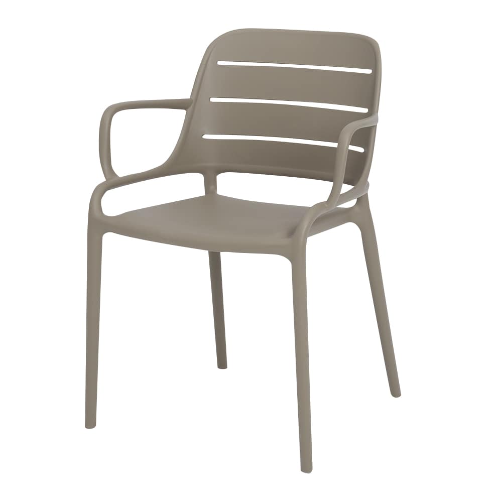 Chaise Fantaisie en polypropylène taupe VERTUO