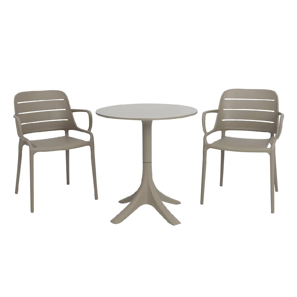 VERTUO Taupe Polypropylene Fantaisie Chair