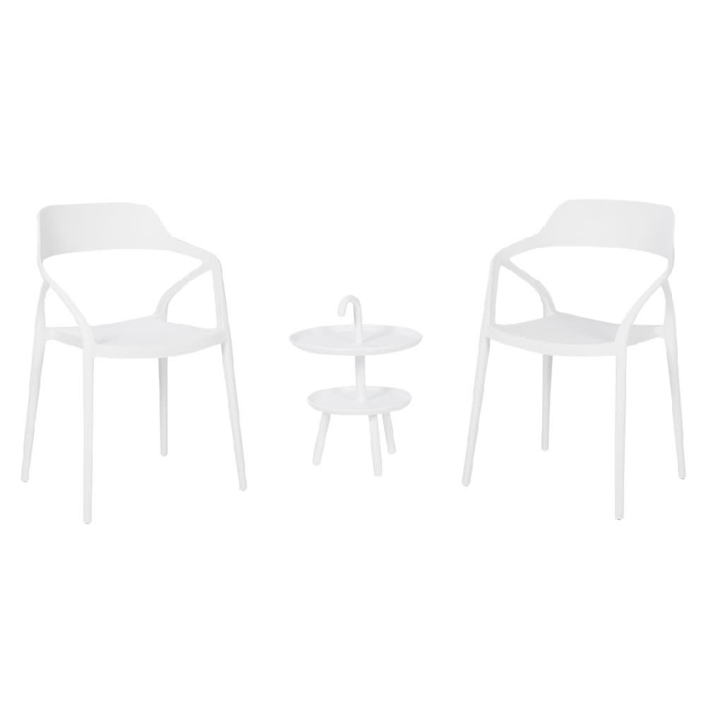 VERTUO White Polypropylene Nova Side Table