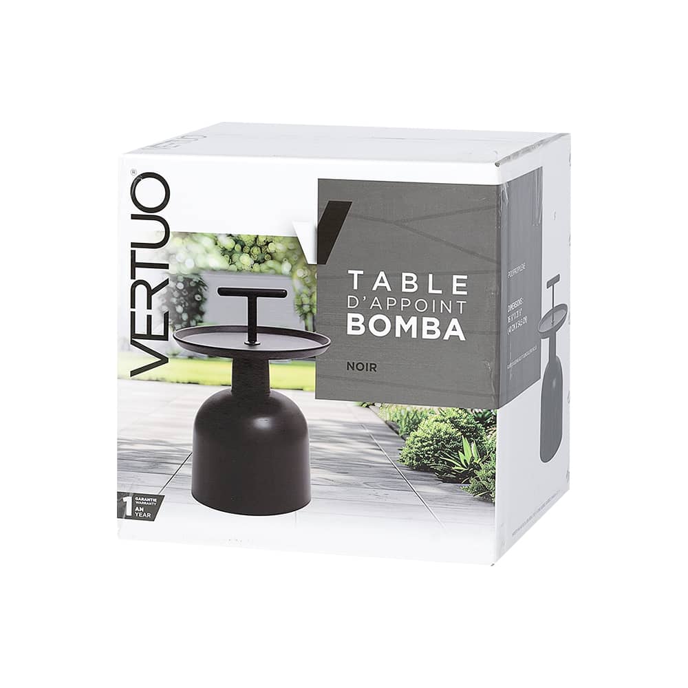 VERTUO Black Polypropylene Bomba Side Table