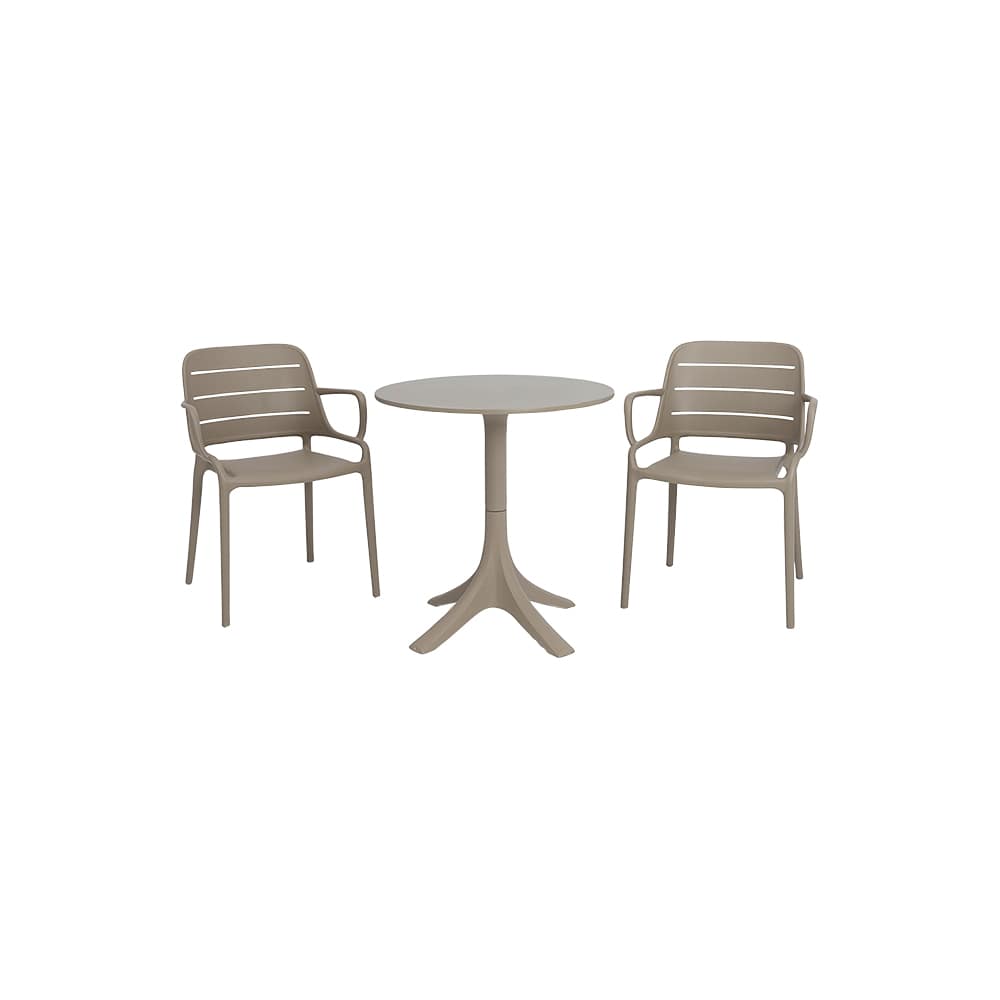 VERTUO Taupe Polypropylene Bistro Table 27 1/2 in.