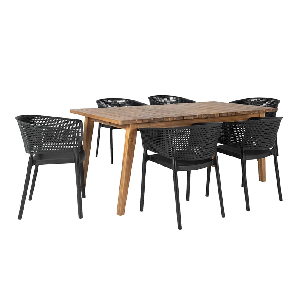 Table de jardin rectangulaire extensible en bois d'acacia naturel 35&nbsp;3/8&nbsp;po&nbsp;x&nbsp;94 1/2&nbsp;po VERTUO