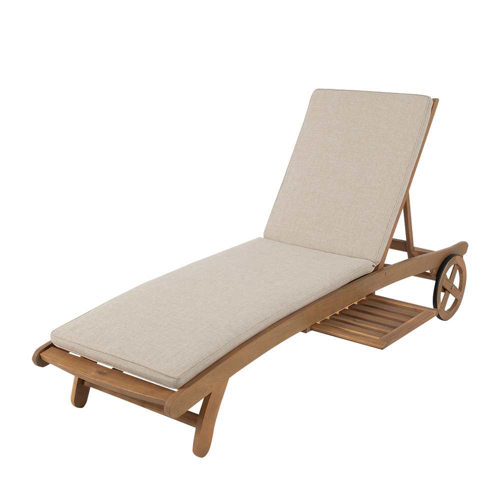 Chaise longue en bois d'acacia naturel VERTUO