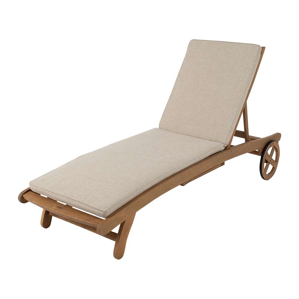 Chaise longue en bois d'acacia naturel VERTUO