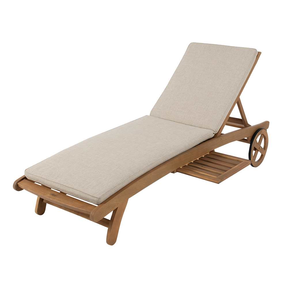 Chaise longue en bois d'acacia naturel VERTUO