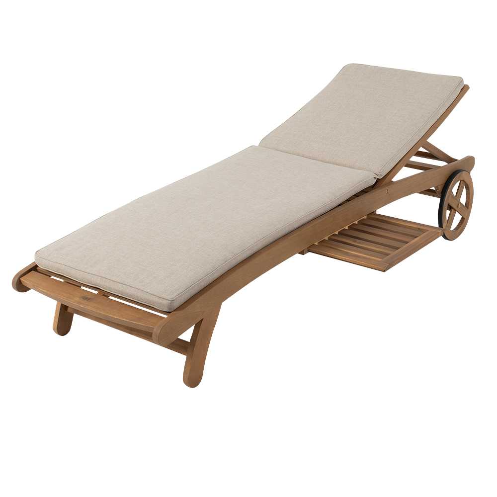 Chaise longue en bois d'acacia naturel VERTUO