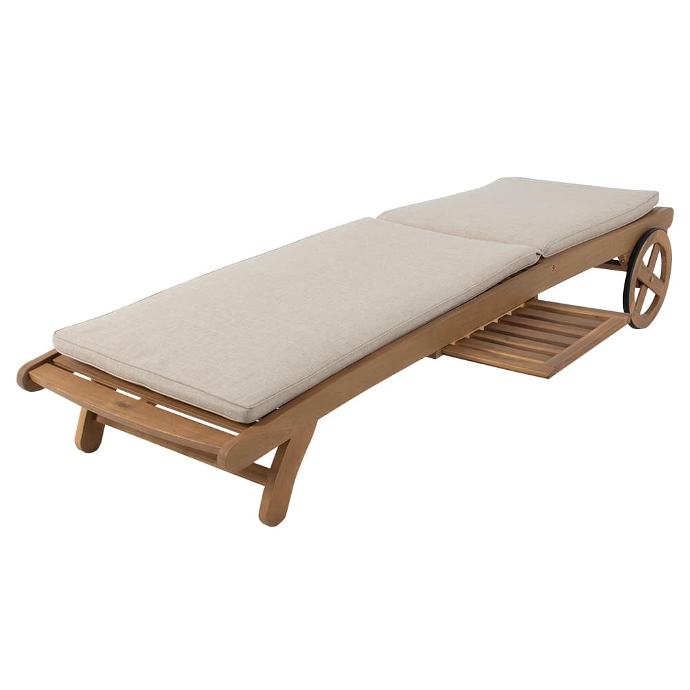 Chaise longue en bois d'acacia naturel VERTUO