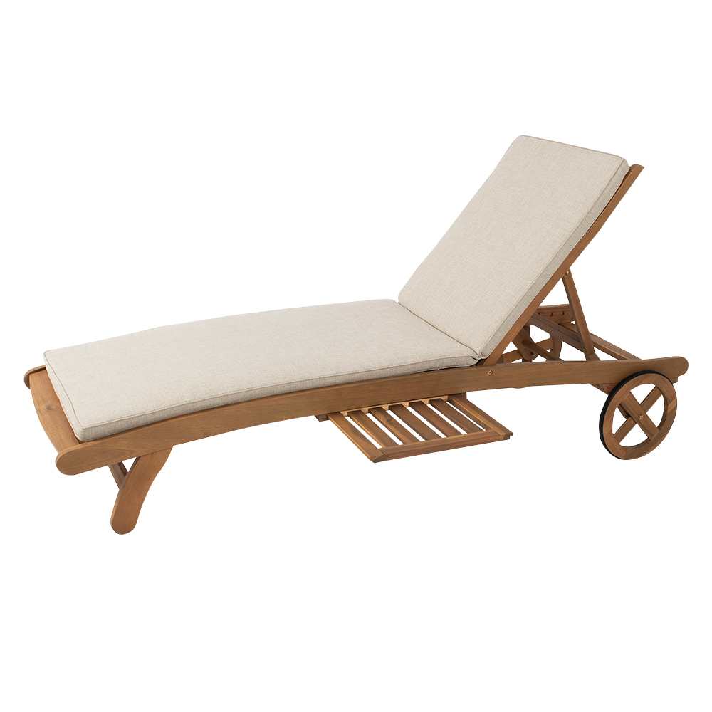 Chaise longue en bois d'acacia naturel VERTUO