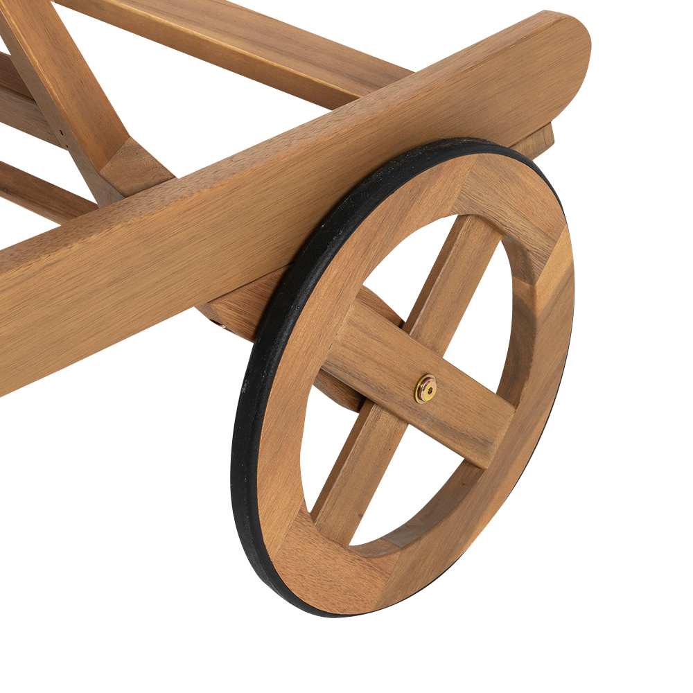 Chaise longue en bois d'acacia naturel VERTUO