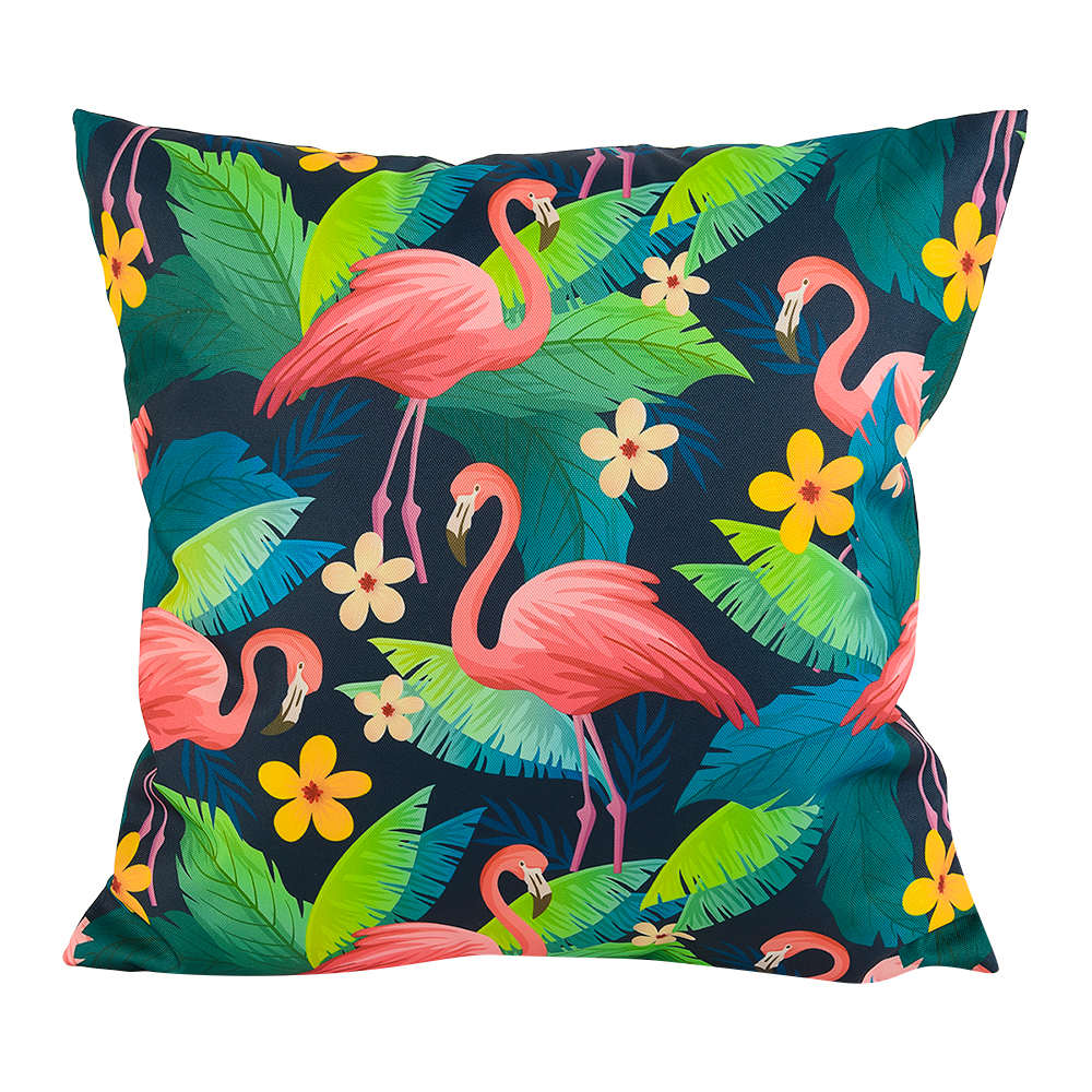 VERTUO Patio Cushion Flamingos and Flowers 17&nbsp;3/4&nbsp;in&nbsp;x&nbsp;17&nbsp;3/4&nbsp;in