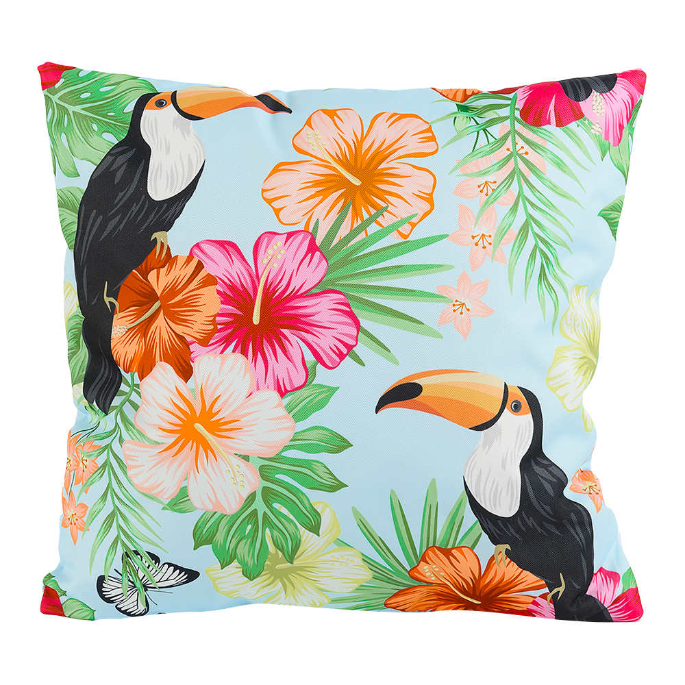VERTUO Patio Cushion Toucans 17&nbsp;3/4&nbsp;in.&nbsp;x&nbsp;17&nbsp;3/4&nbsp;in.