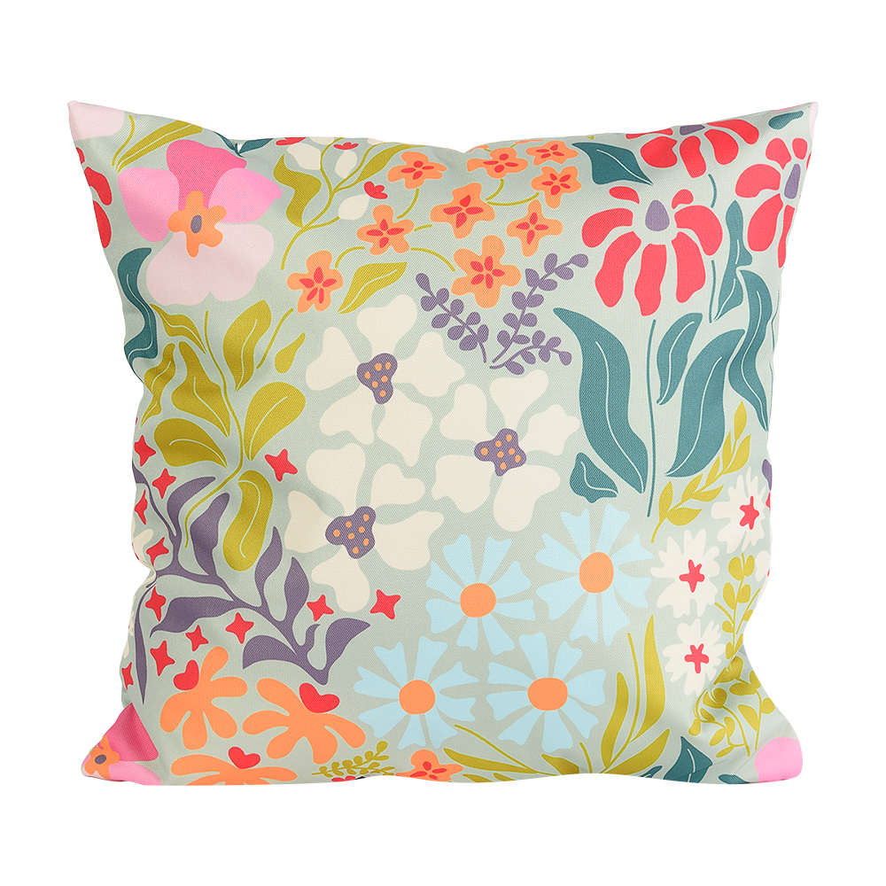 VERTUO Patio Cushion Floral Aqua 17&nbsp;3/4&nbsp;in.&nbsp;x&nbsp;17&nbsp;3/4&nbsp;in.