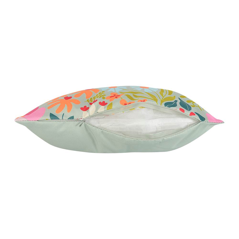 VERTUO Patio Cushion Floral Aqua 17&nbsp;3/4&nbsp;in.&nbsp;x&nbsp;17&nbsp;3/4&nbsp;in.