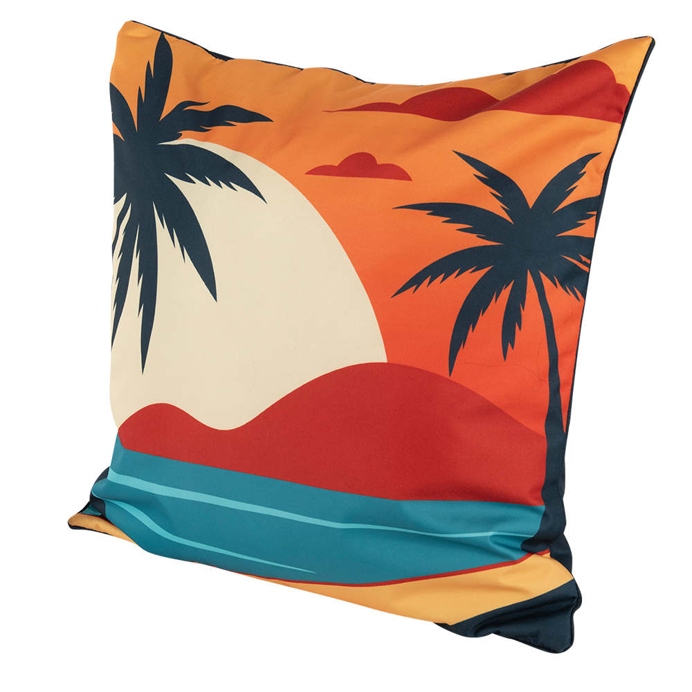 VERTUO Patio Cushion Black Palm Trees 24&nbsp;in.&nbsp;x&nbsp;24&nbsp;in.
