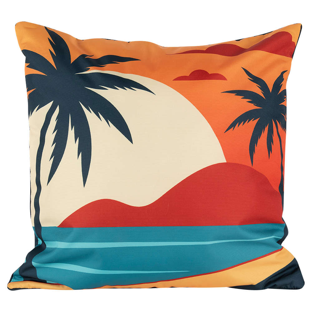 VERTUO Patio Cushion Black Palm Trees 24&nbsp;in.&nbsp;x&nbsp;24&nbsp;in.