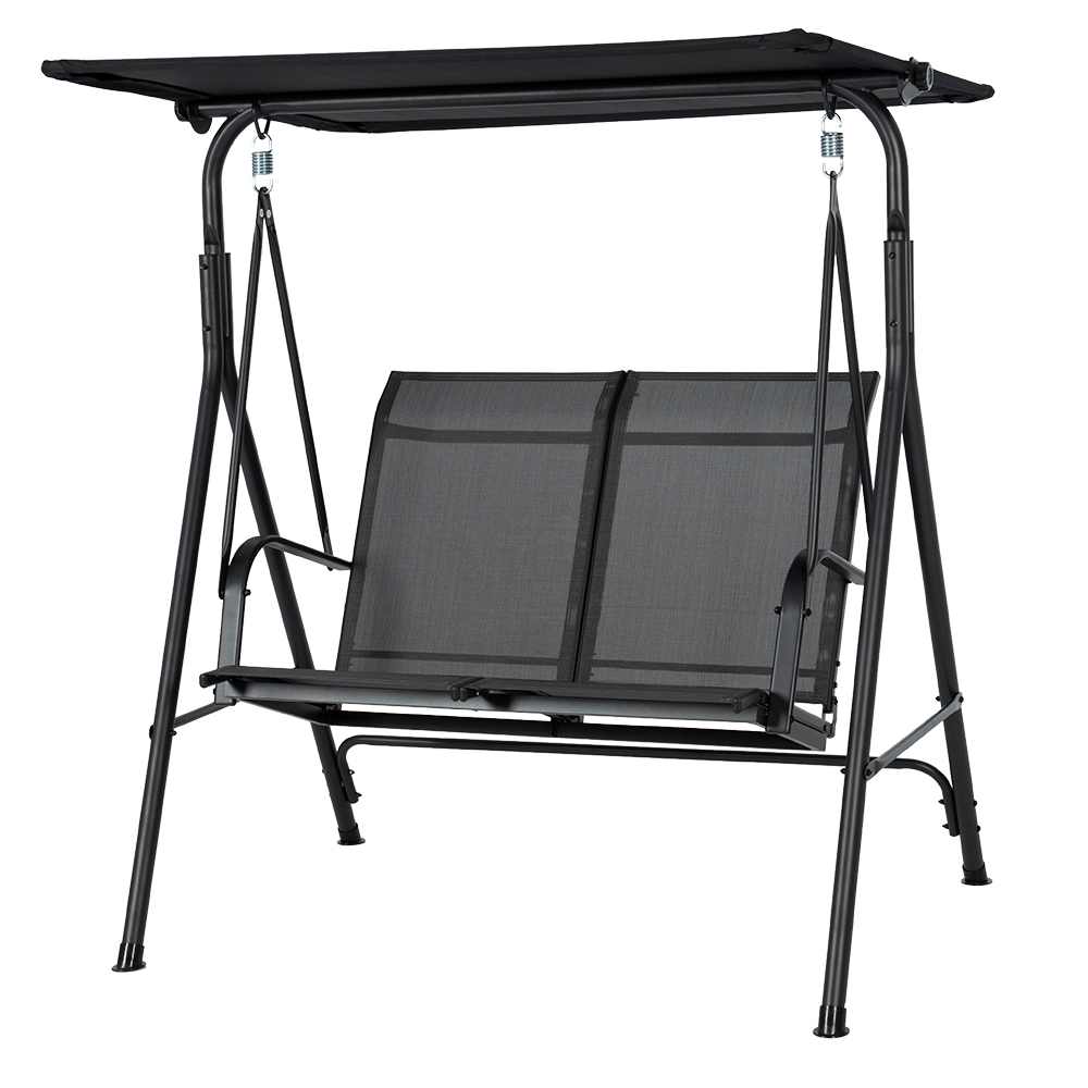 Black & Grey Steel 2-Seater Swing