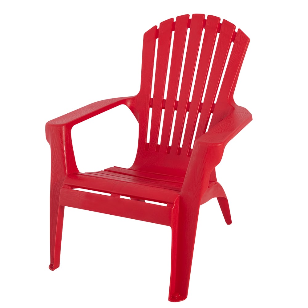 Chaise Adirondack robuste en résine rouge GRACIOUS LIVING