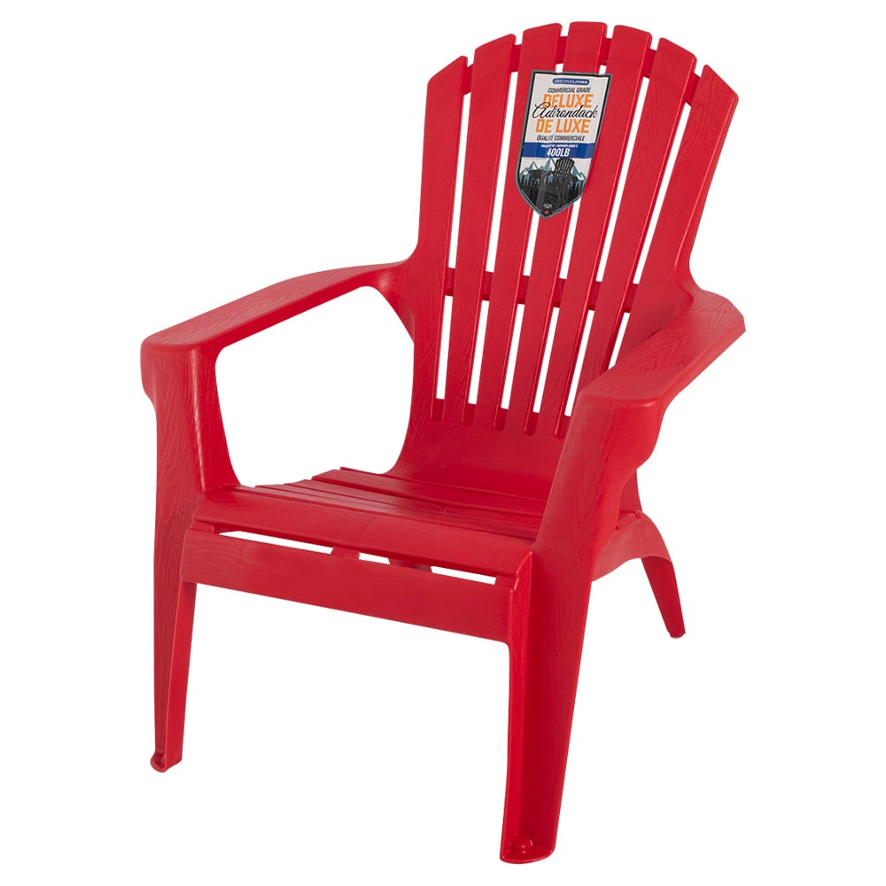 GRACIOUS LIVING Sturdy Adirondack Resin Chair Red