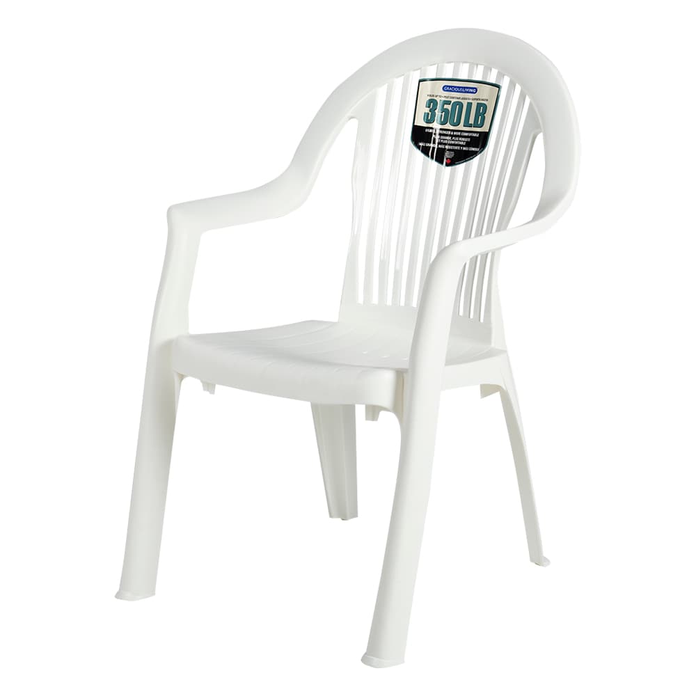 Chaise de patio robuste Newport blanc GRACIOUS LIVING