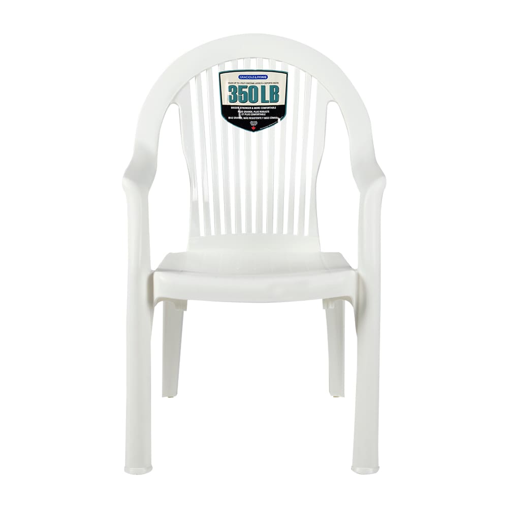 Chaise de patio robuste Newport blanc GRACIOUS LIVING