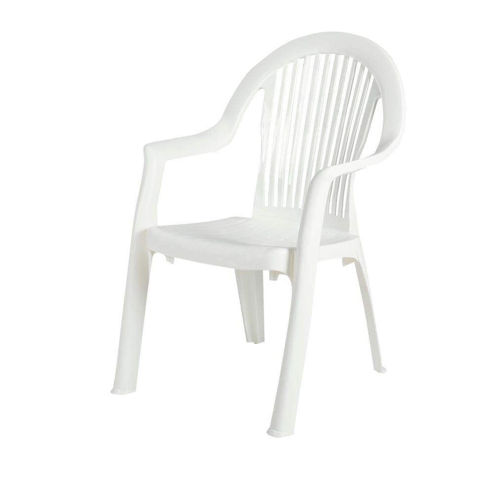 GRACIOUS LIVING Newport Sturdy Patio Chair White