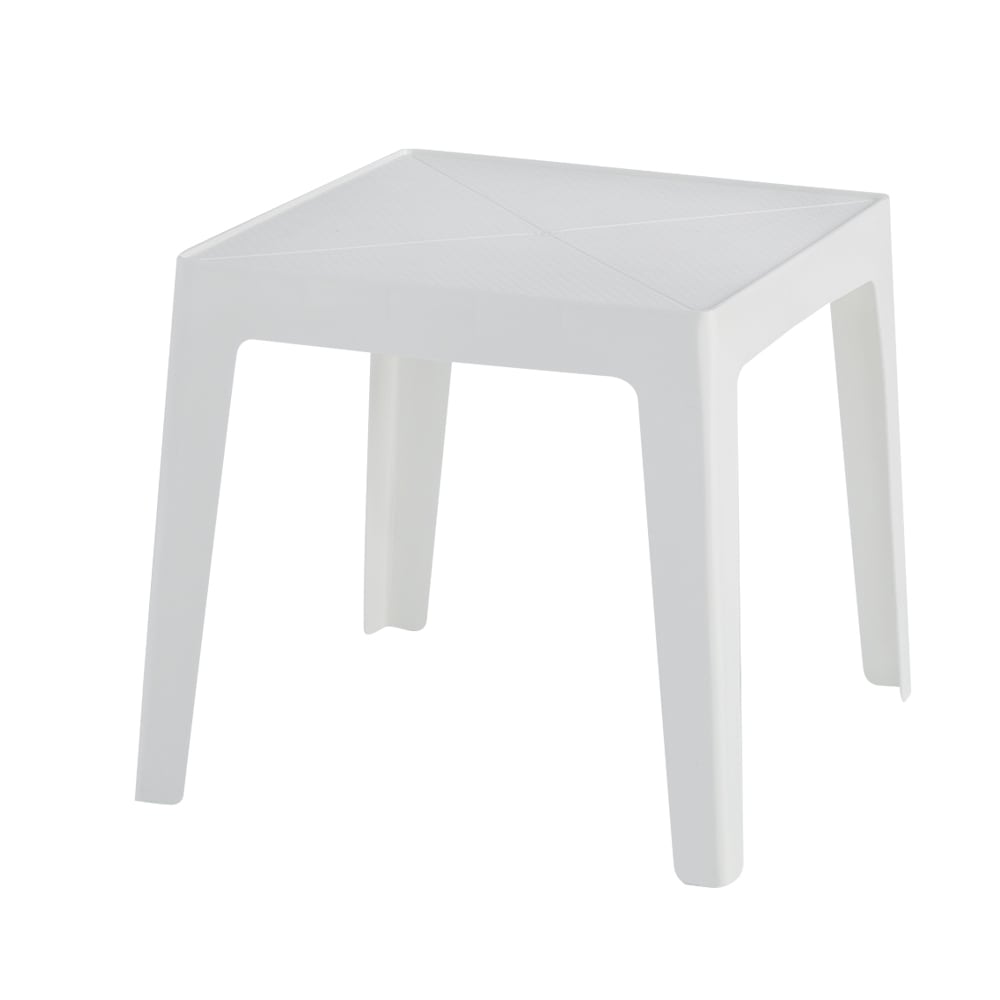 GRACIOUS LIVING White Resin Square Side Table 17&nbsp;1/2&nbsp;in.