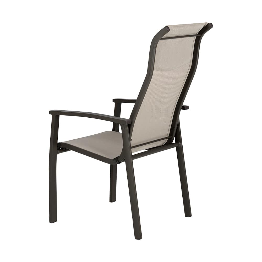 VERTUO Beige & Chocolate Aluminum Comfort High Back Patio Chair
