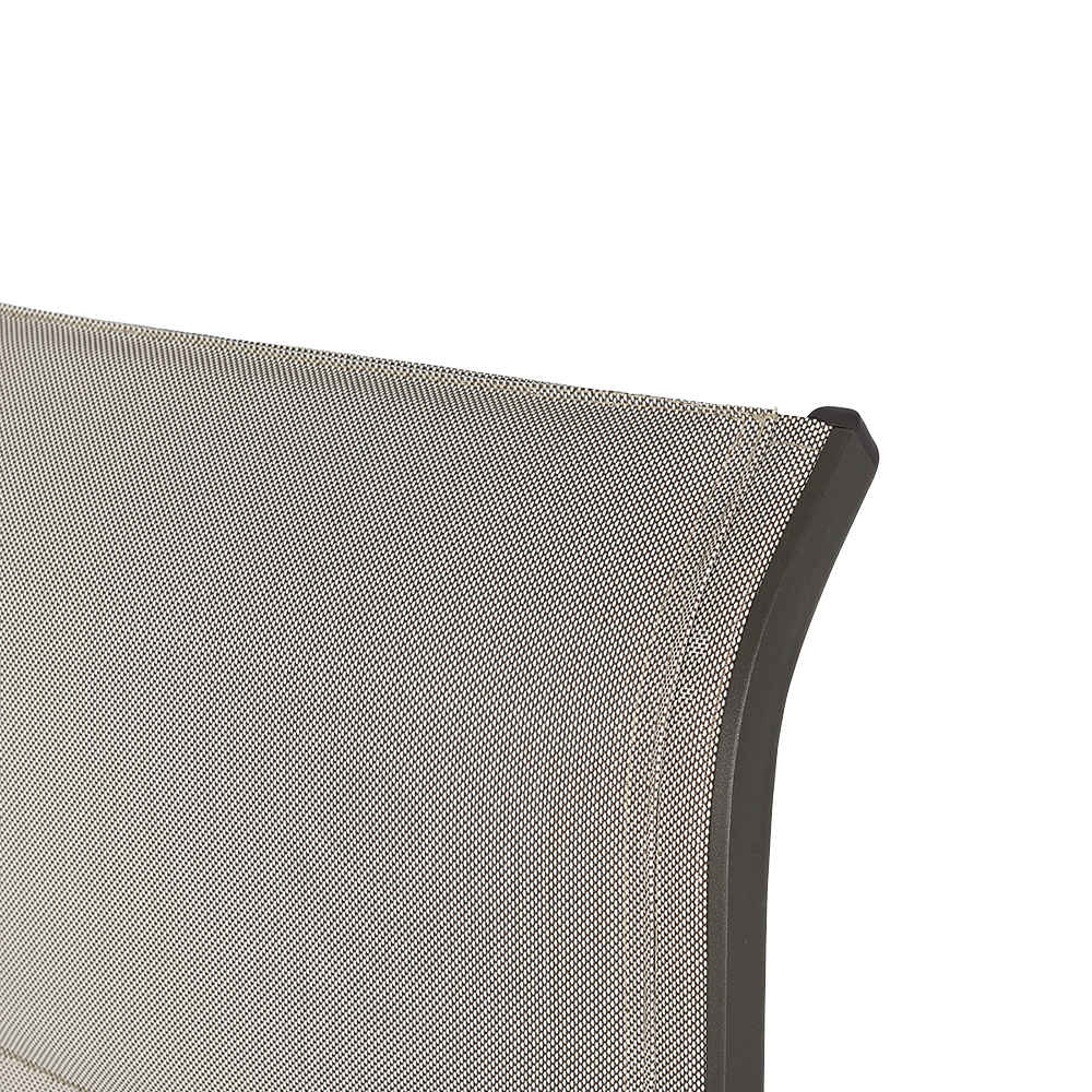 VERTUO Beige & Chocolate Aluminum Comfort High Back Patio Chair