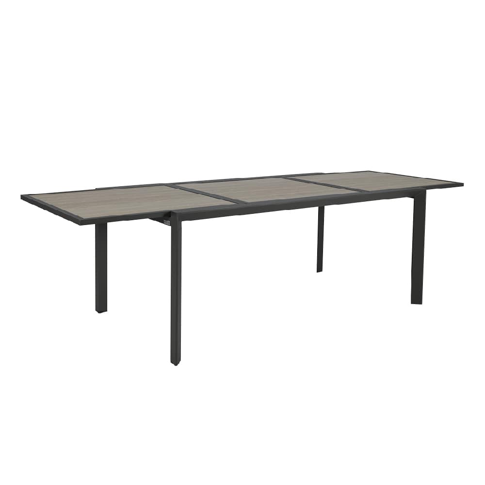 Table de jardin rectangulaire extensible en aluminium chocolat et naturel 39&nbsp;3/8&nbsp;po&nbsp;x&nbsp;106&nbsp;1/4&nbsp;po VERTUO