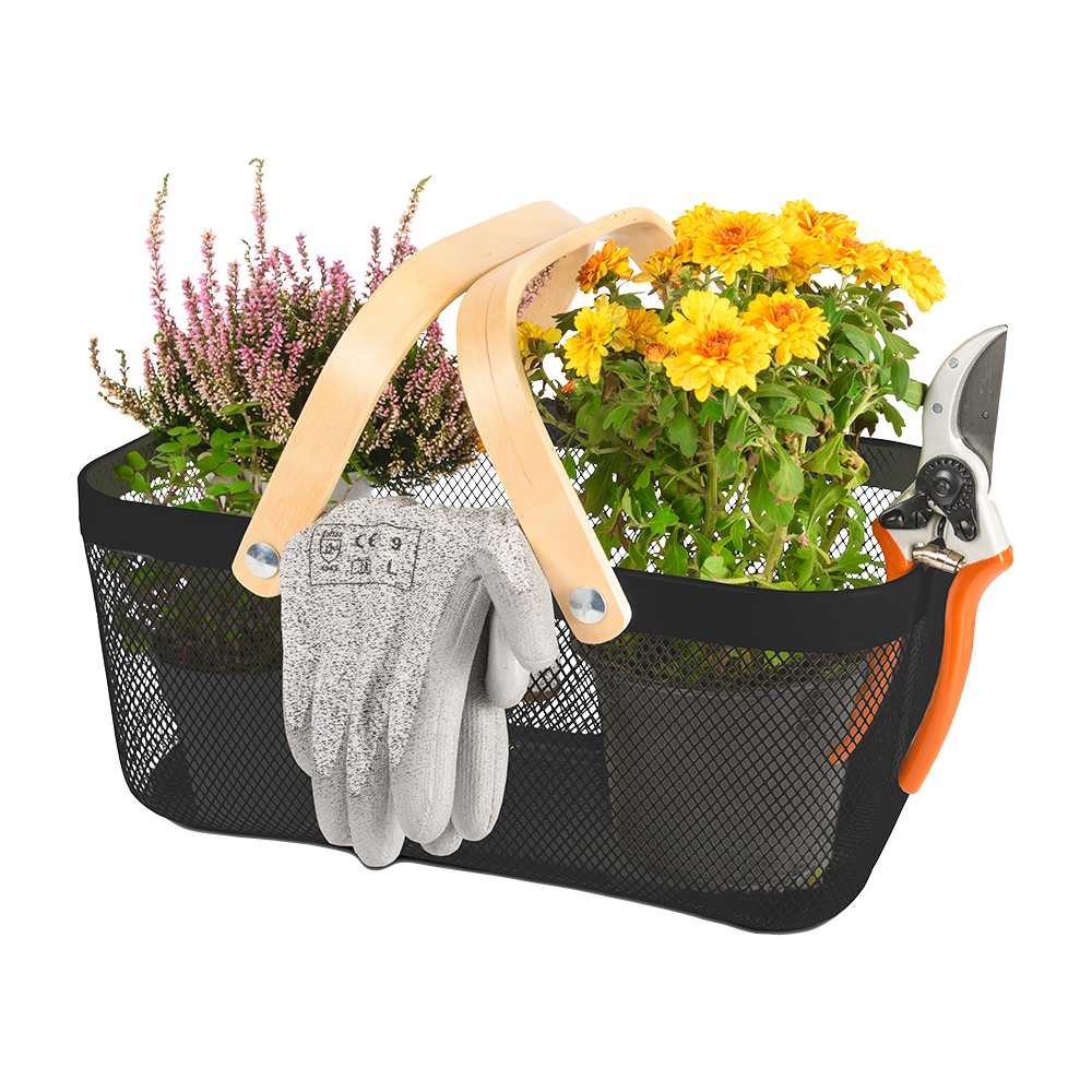 VERTUO Wire Mesh Garden Basket Black 18 L