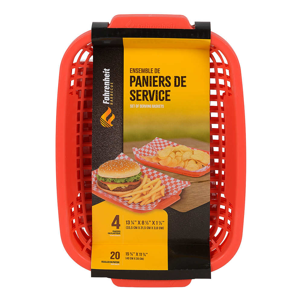 FAHRENHEIT BARBECUE Serving Baskets Pkg/4