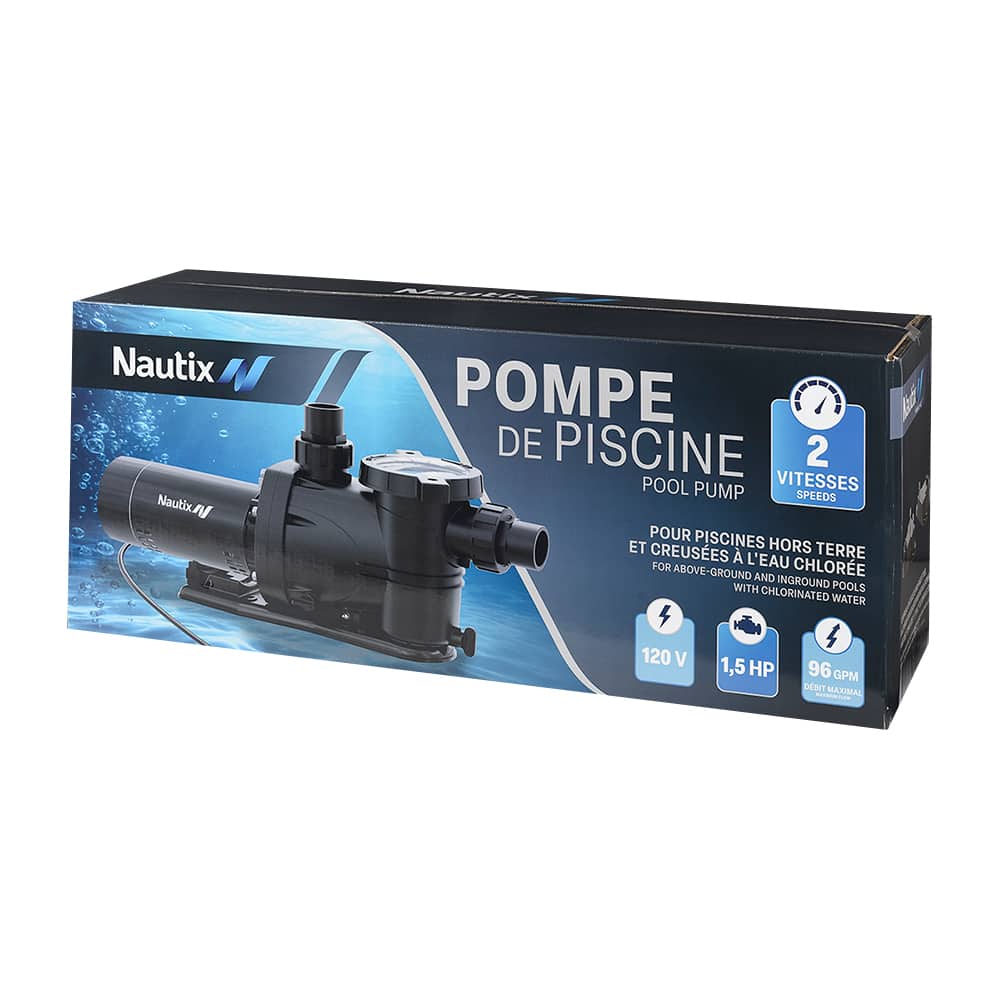 Pompe pour piscine 2 vitesses 1,5 HP NAUTIX