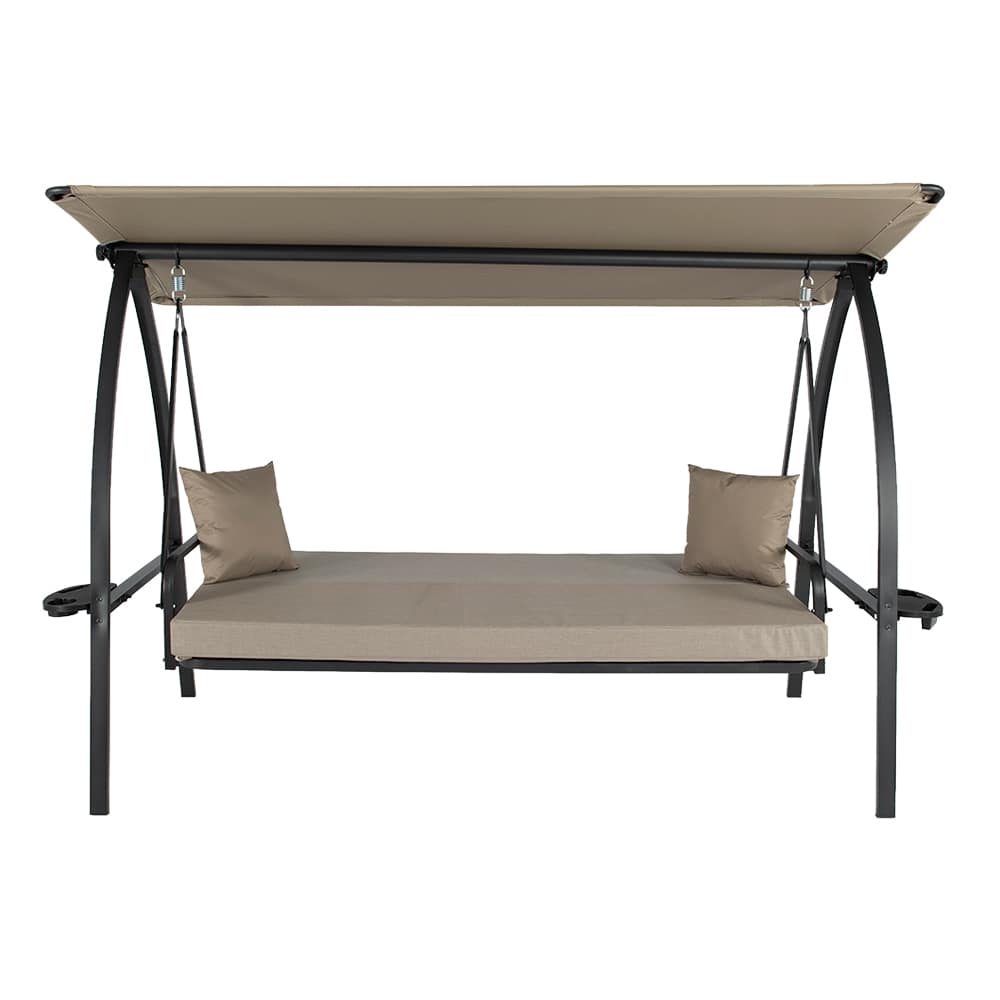 Black Steel 3-Seater Convertible Swing/Bed