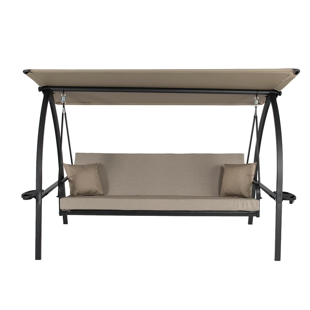 Black Steel 3-Seater Convertible Swing/Bed