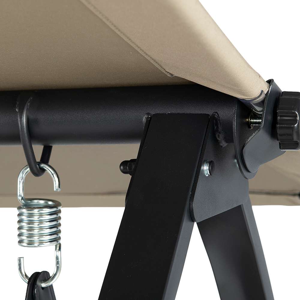 Black Steel 3-Seater Convertible Swing/Bed