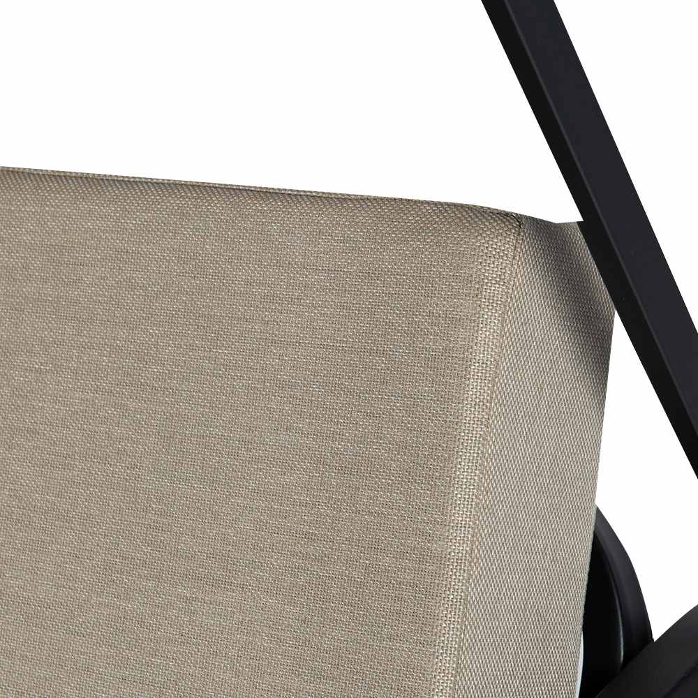 Black Steel 3-Seater Convertible Swing/Bed