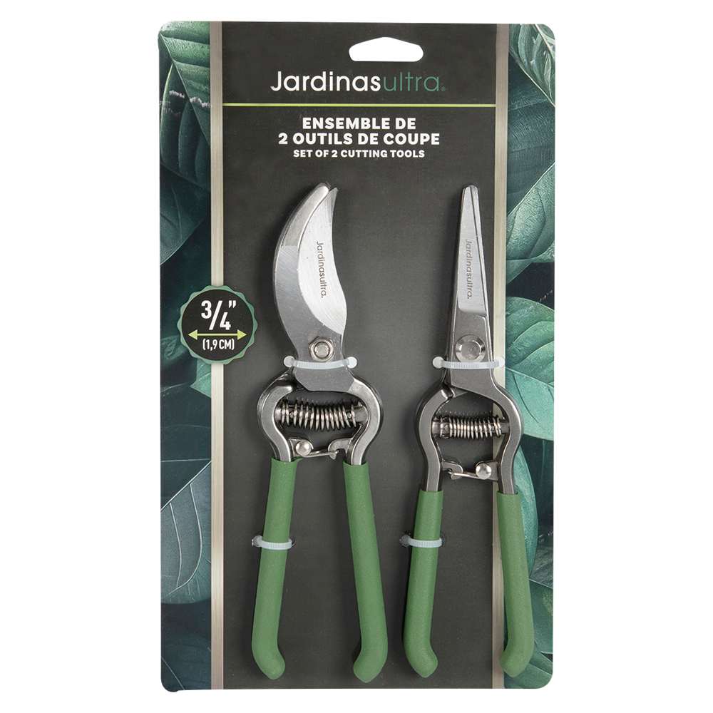 Ensemble de sécateur à contre-lame et ciseaux à fleurs forgés 8&nbsp;po JARDINAS ULTRA