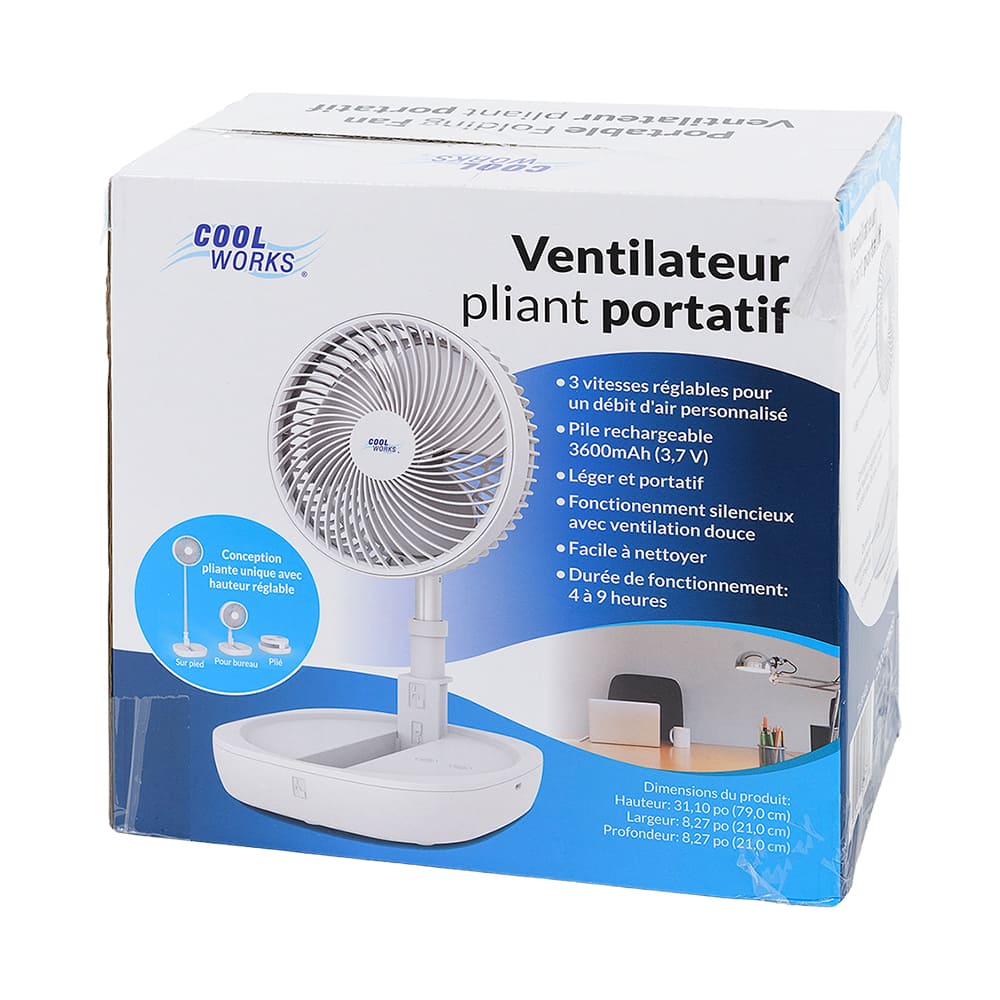 Ventilateur portatif rechargeable 8 po