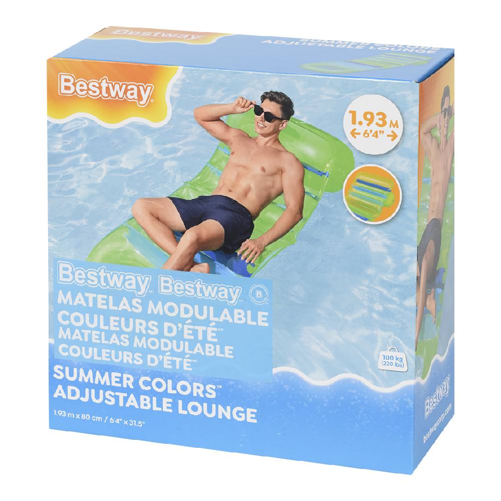 Matelas gonflable ajustable pour piscine Summer Colors