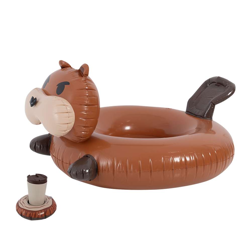 Tube gonflable castor avec porte-gobelet pour piscine&nbsp;39&nbsp;3/8 po