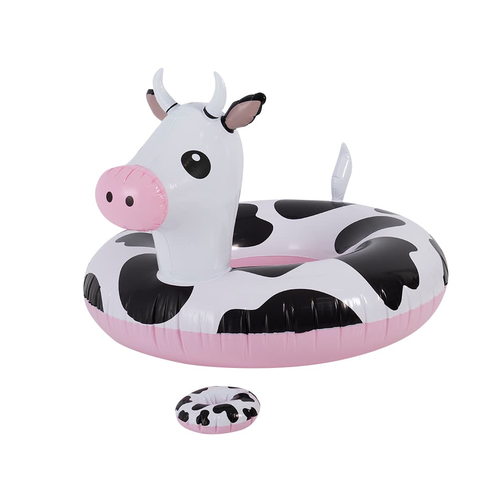 Tube gonflable vache avec porte-gobelet pour piscine&nbsp;39&nbsp;3/8 po