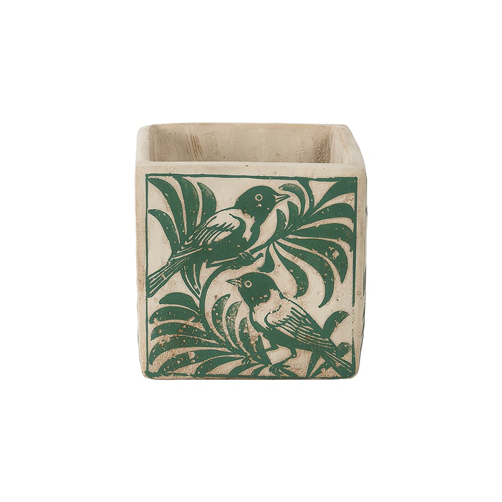 Cache-pot Oiseaux en ciment vert 5&nbsp;1/2&nbsp;po ASTELLA