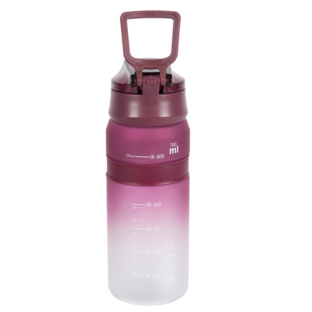 Bouteille d'eau avec paille bordeaux 700 ml CANAC