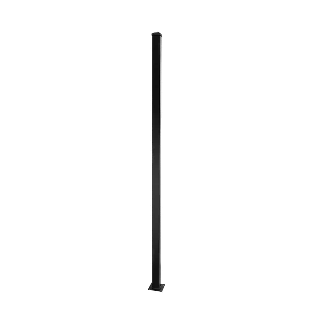 Poteau universel pour clôture en acier galvanisé noir 76&nbsp;po