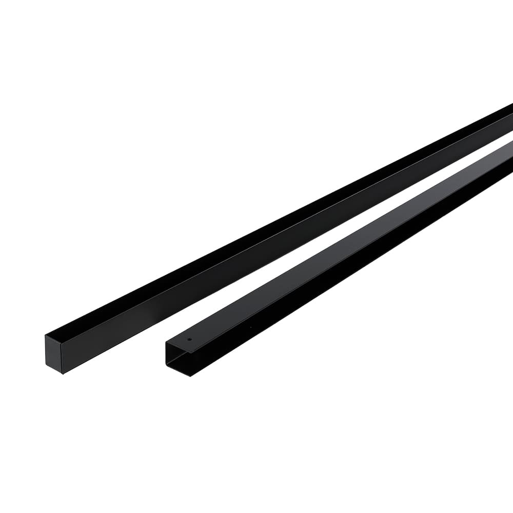 Moulure en U pour clôture en acier noir 72&nbsp;po&nbsp;Pqt/2
